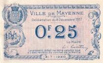 Frankreich 25 Centimes - City -  Mayenne - 08-12-1917