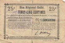 Frankreich 25 Centimes - Unified Regional Bill - City of Essigny-le-Grand