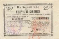 Frankreich 25 Centimes - Unified Regional Bill - City of joncourt
