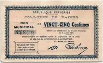 Frankreich 25 Centimes Baives City - 1915