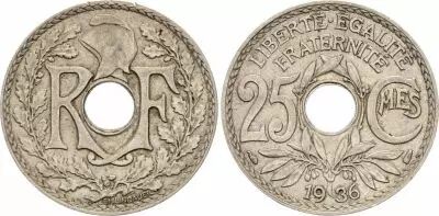 Frankreich 25 Centimes Lindauer - 1936