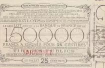 Frankreich 25 Centimes Loterie de Bienfaisance G&eacute;n&eacute;rale des Enfants Pauvres  - 1853 - VF