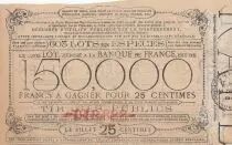 Frankreich 25 Centimes Loterie de Bienfaisance G&eacute;n&eacute;rale des Enfants Pauvres  - 1886 - VF - Chateauroux