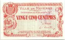 Frankreich 25 Centimes Mayenne City - 1917
