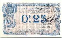 Frankreich 25 Centimes Mayenne City - 1917