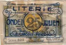 Frankreich 25 Centimes Publicitaire Lietrie Ondet - Clermont Ferrand - Serial 322