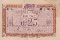 Frankreich 25 Centimes Regie des chemins de Fer - 1923 - Serial B.4 - F to VF - R.3