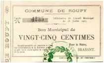 Frankreich 25 Centimes Roupy City - 1915