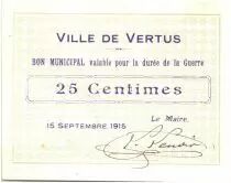 Frankreich 25 Centimes Vertus City - 1915