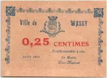 Frankreich 25 Centimes Wassy City - 1917