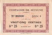 Frankreich 25 cents - Compagnie de B&eacute;thune - 15-01-1917 - S&eacute;rie 4
