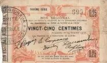 Frankreich 25 Cents - Fourmies - Regional Coupon  - 24-10-1915 - Sixth serial