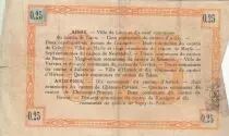 Frankreich 25 Cents - Laon - Regional Coupon  - 19-09-1915 - Fourth serial