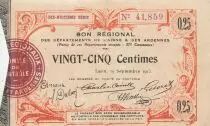 Frankreich 25 Cents - Laon - Regional Coupon  - 19-09-1915 - Fourth serial