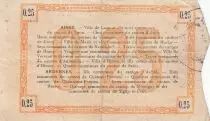 Frankreich 25 Cents - Laon - Regional Coupon  - 19-09-1915 - Fourth serial