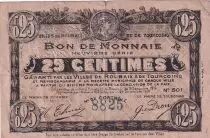 Frankreich 25 Cents - Ville - Roubaix-Tourcoing - 16-12-1916 - 9&egrave;me s&eacute;rie