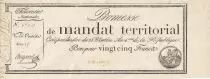 Frankreich 25 francs - Territorial mandate - serial 15 - Num 63207 - 1796
