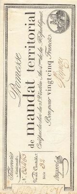 Frankreich 25 francs - Territorial mandate with serial - 1796