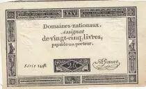 Frankreich 25 Livres - Black print - 06-06-1793 - Sign. Jame - Serial 1448