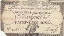 Frankreich 25 Sols - Coq - 04-01-1792 - Sign. Herv&eacute; - Serial 205