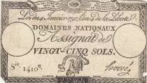 Frankreich 25 Sols - Rooster - 04-01-1792 - Sign. Herv&eacute; - Serial 1410