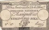 Frankreich 25 Sols - Rooster - 04-01-1792 - Sign. Herv&eacute; - Serial 16