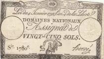 Frankreich 25 Sols - Rooster - 04-01-1792 - Sign. Herv&eacute; - Serial 1780