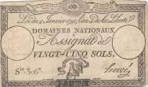 Frankreich 25 Sols - Rooster - 04-01-1792 - Sign. Herv&eacute; - Serial 306