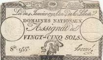 Frankreich 25 Sols - Rooster - 04-01-1792 - Sign. Herv&eacute; - Serial 955