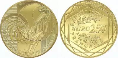 Frankreich 250 Euro Or - Rooster - 2016  - UNC - GOLD
