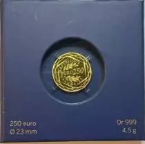 Frankreich 250 Euros Rooster 2nd Type - 2015 - Gold - Proof