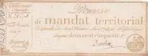 Frankreich 250 Francs - Territorial mandate with serial 7 - 1796 - VF