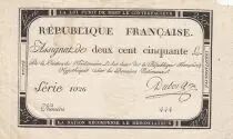 Frankreich 250 Livres - 7 Vendemiaire An II - 28.9.1793 - Sign. Dubos