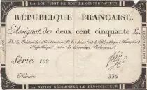 Frankreich 250 Livres - 7 Vendemiaire An II - 28.9.1793 - Sign. Fery