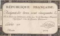 Frankreich 250 Livres - 7 Vendemiaire An II - 28.9.1793 - Sign. Leclerc