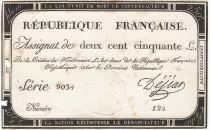 Frankreich 250 Livres 7 Vendemiaire An II - 28.9.1793 - Sign.  Dejean - VG to F