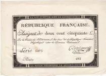 Frankreich 250 Livres 7 Vendemiaire An II - 28.9.1793 - Sign.  Deschamps - VF+
