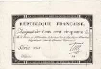 Frankreich 250 Livres 7 Vendemiaire An II - 28.9.1793 - Sign.  Tin&eacute; - VF+