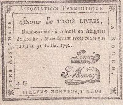 Frankreich 3 Livres - Rouen - 1792