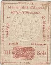 Frankreich 3 Sols - Maine et loire - Angers municipality - 1792