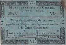 Frankreich 3 Sols - Maine et Loire - Municipalit&eacute; de Coron - 1792