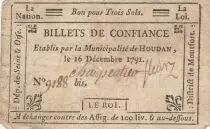Frankreich 3 sols - Yvelines - Houdan\'s municipality - 16-12-1791