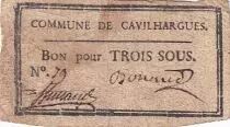 Frankreich 3 Sous - Gard - Commune de Cavilhargues - 1792