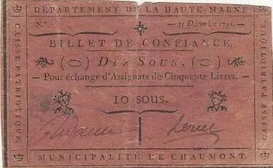 Frankreich 3 Sous - Haute-Marne - Chaumont municipality - 1791