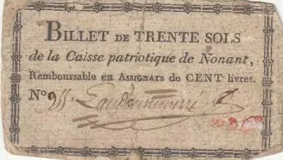 Frankreich 30 sols - Orne - Patriotic fund of Nonant - ND