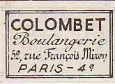 Frankreich 35 cent. Paris Boulangerie Colombet
