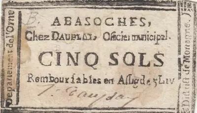 Frankreich 40 sols - Orne - Basoches - Chez Dauplay - 1792