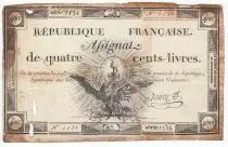 Frankreich 400 Livres 21-11-1792 - Sign. Henry Serial 1134 - VG to F
