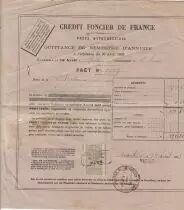 Frankreich 474 francs - Bank cheque receipt - Cr&eacute;dit foncier de france - 1903