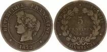 Frankreich 5 Centimes Ceres - Third Republic - 1872 A Paris